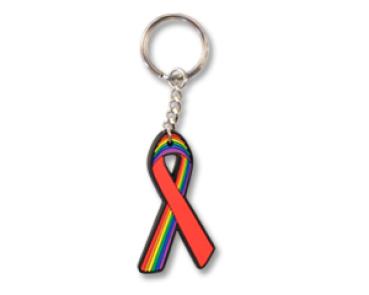 Schlüsselanhänger Red Ribbon/Rainbow Ribbon